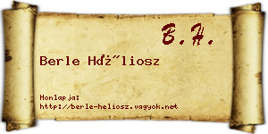 Berle Héliosz névjegykártya